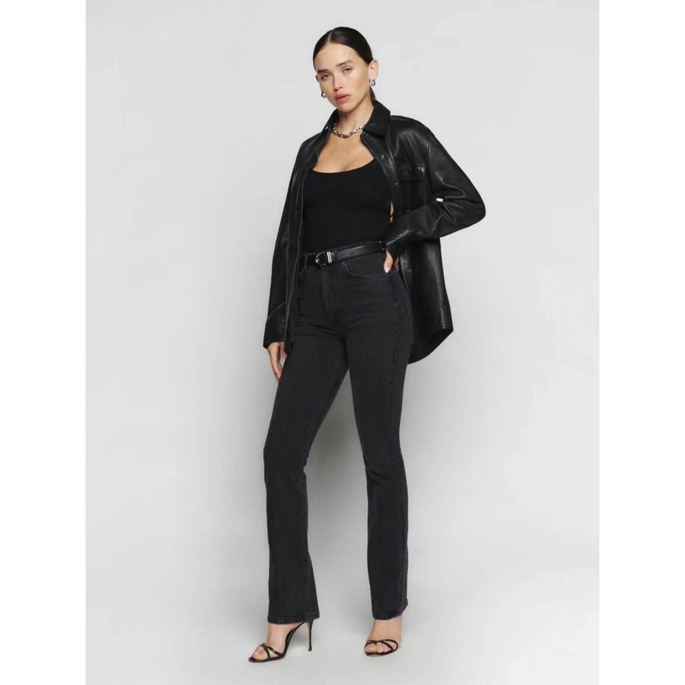 Reformation Peyton High Rise Bootcut Jeans Organic Cotton Erie Black Size 25